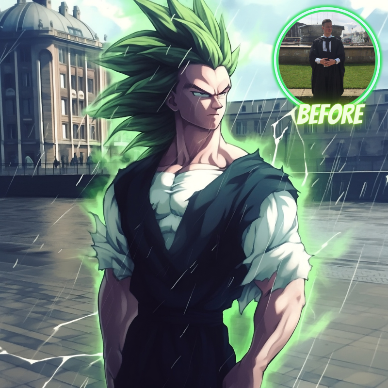 custom anime portrait, anime posters, anime portraits, dragon ball z posters, custom dragon ball z portrait, DBZ anime poster on wall, green hair, personalized DBZ anime portrait, DBZ wall art, dragon ball z portrait