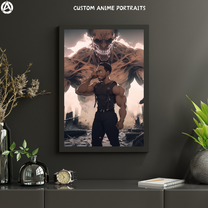 Animize || Personalized Attack on Titan Style Anime Poster || Custom Anime Portraits-Animize-Custom anime portraits maker, Custom anime couple portrait, Anime portrait shop, Custom anime portraits online, Custom anime portraits free, Anime portraits generator, Anime portrait drawing