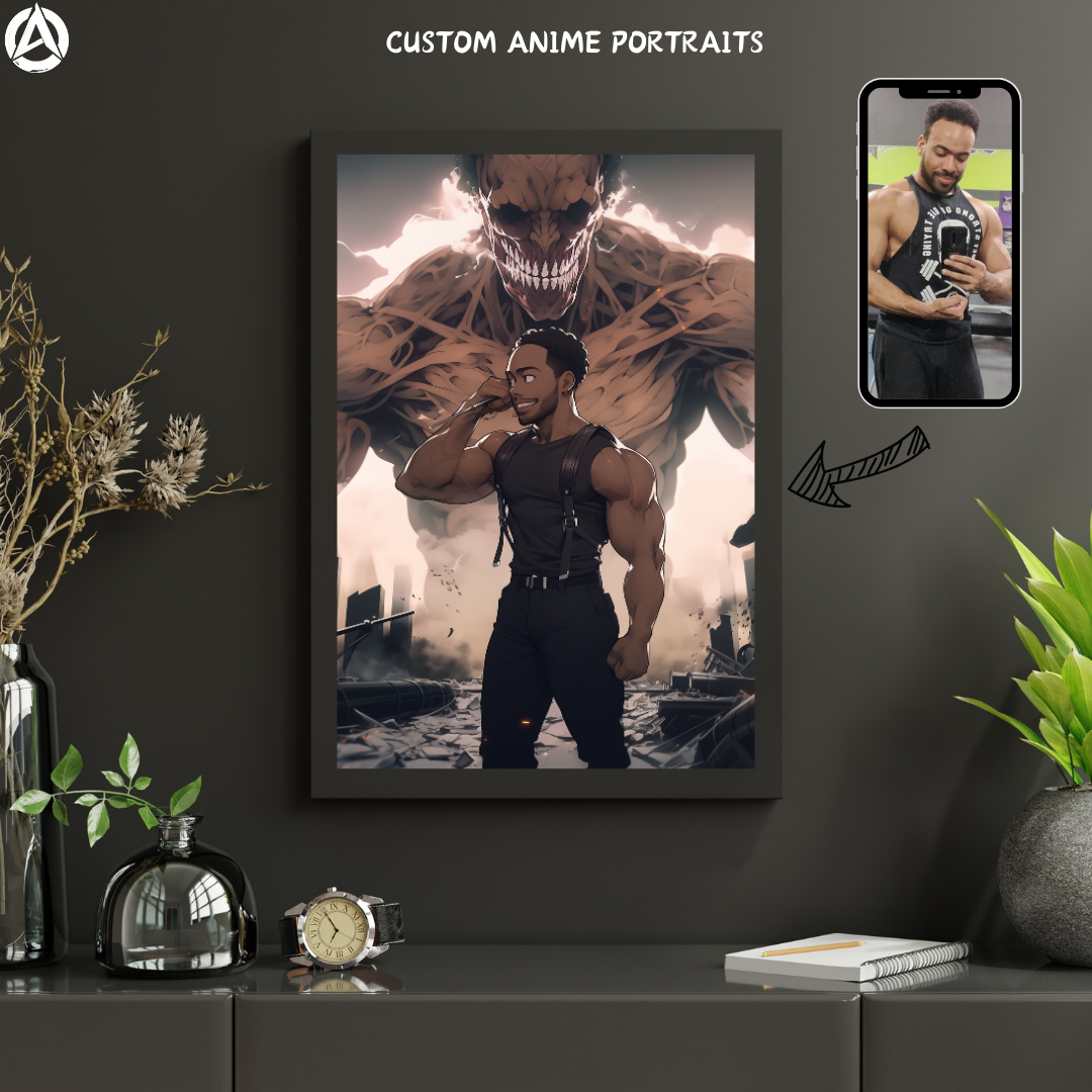 Animize || Personalized Attack on Titan Style Anime Poster || Custom Anime Portraits