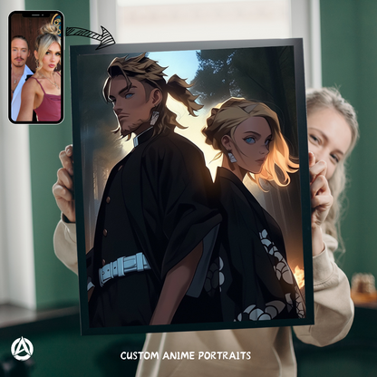 Animize || Personalized Demon Slayer Style Anime Poster || Custom Anime Portraits