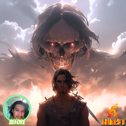 Animize || Personalized Attack on Titan Style Anime Poster || Custom Anime Portraits