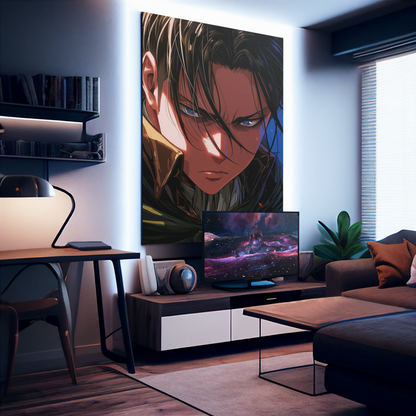 Attack on Titan - Levi Ackerman - Levi's Portrait - Metal Anime Poster