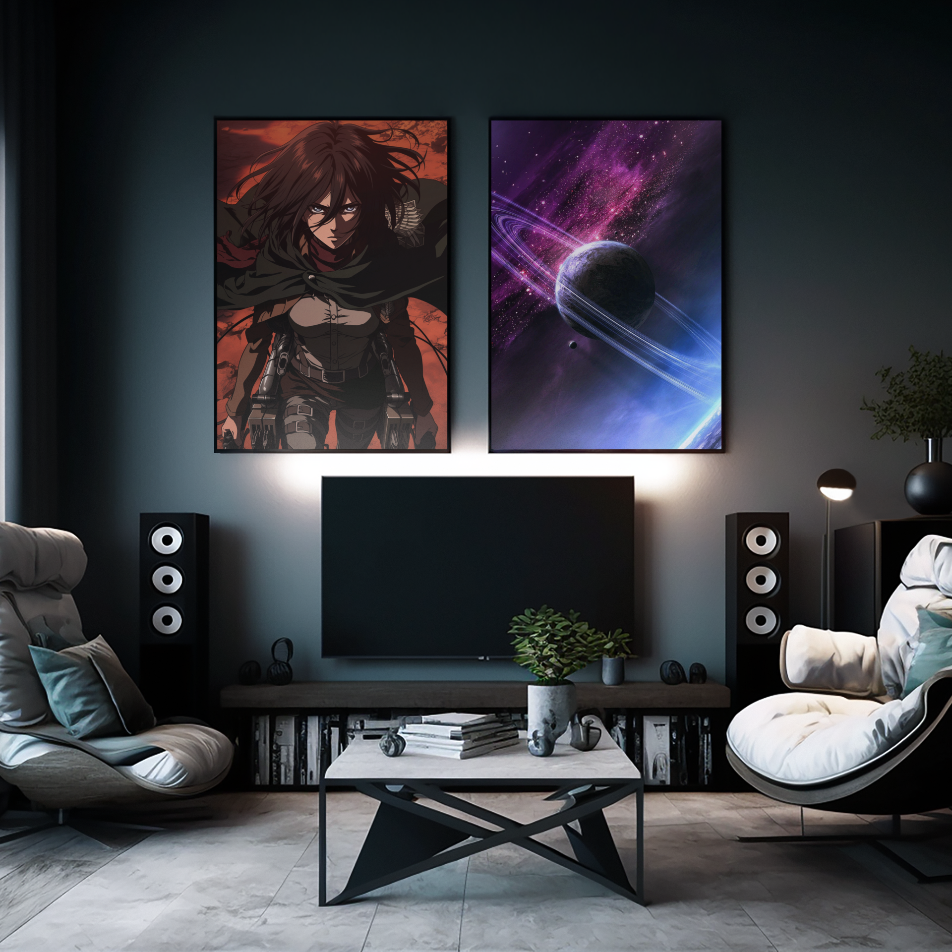 Anime Posters, Anime Metal Posters, Attack on Titan Poster, AOT Metal Poster, AOT Posters, Eren Poster, Levi Poster, Mikasa Poster, Custom Anime Posters