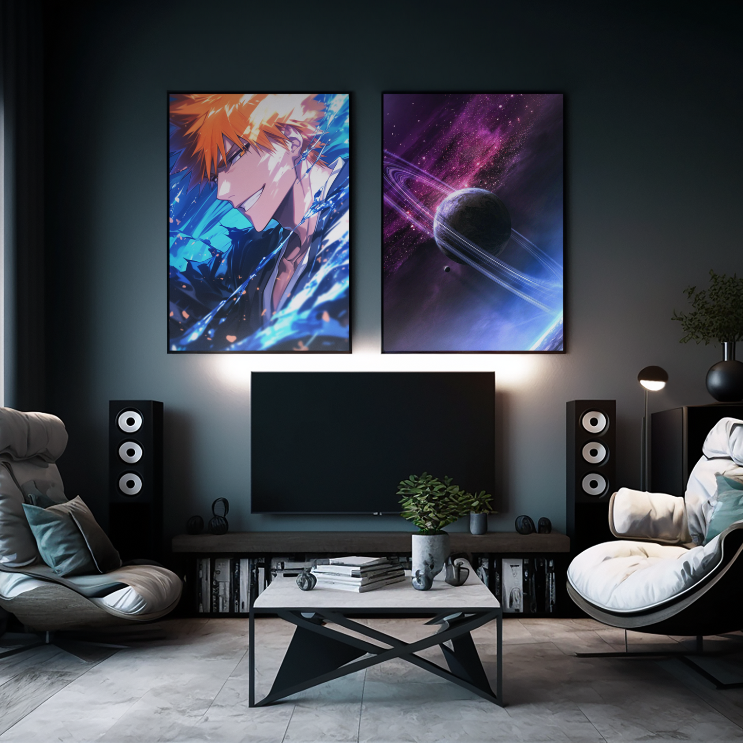 Anime Posters, Anime Metal Posters, Bleach Posters, Ichigo Posters, Rukia Posters, Bleach TYBW poster, Kenpachi Poster, Ichigo Smiling,Custom Anime Posters, bleach TYBW Metal Poster