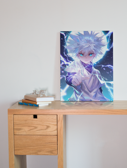 Hunter X Hunter - Killua Zoldyck - Lightning Touch - Metal Anime Poster