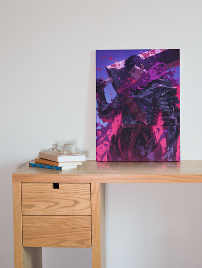 Berserk - Guts - Neon Guts - Metal Anime Poster