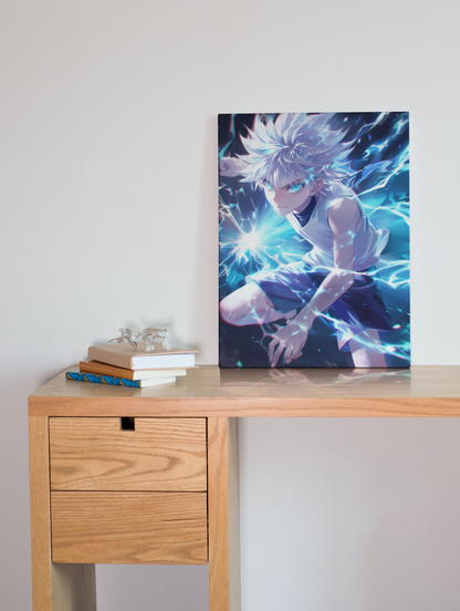 Hunter X Hunter - Killua Zoldyck - Lets Fight - Metal Anime Poster