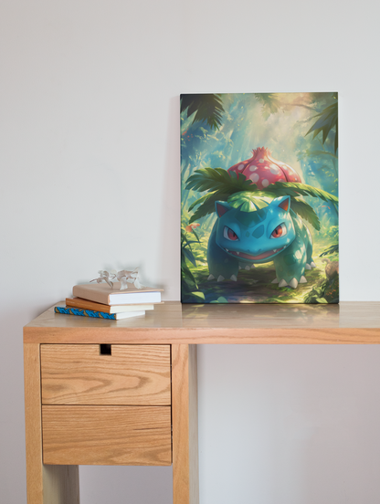 Pokemon - Ivysaur  - Jungle - Metal Anime Poster