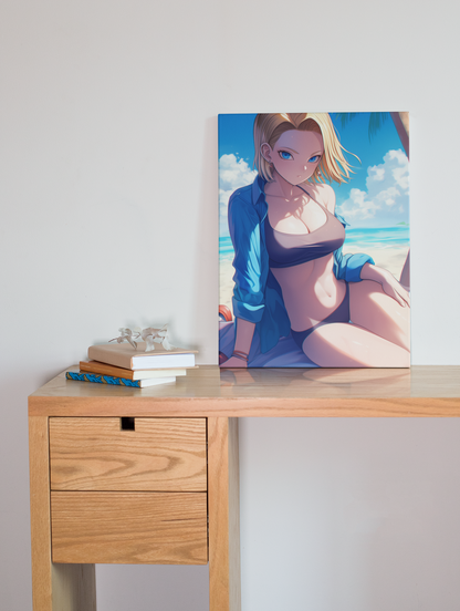 Dragon Ball - Android 18 - Kames House - Metal Anime Poster