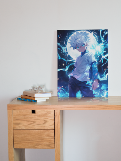 Hunter X Hunter - Killua Zoldyck - Lightning Pose - Metal Anime Poster