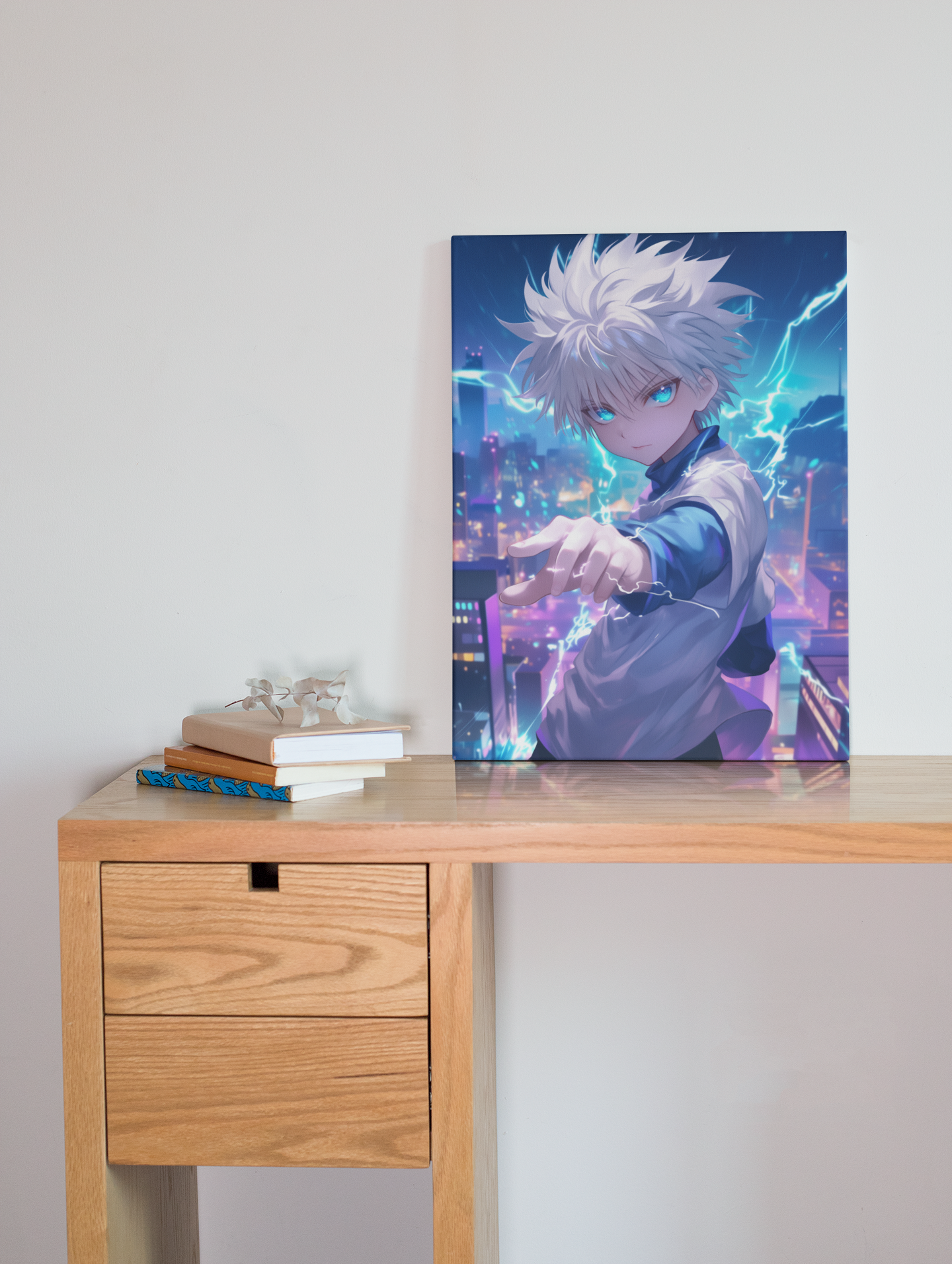 Hunter X Hunter - Killua Zoldyck - Neon Lightning - Metal Anime Poster