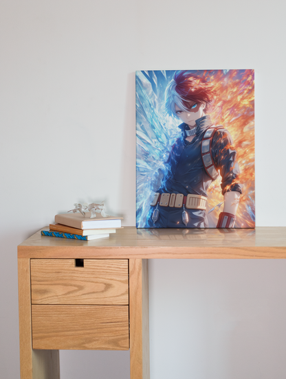 My Hero Academia - Shoto Todoroki - Flames of Ice - Metal Anime Poster