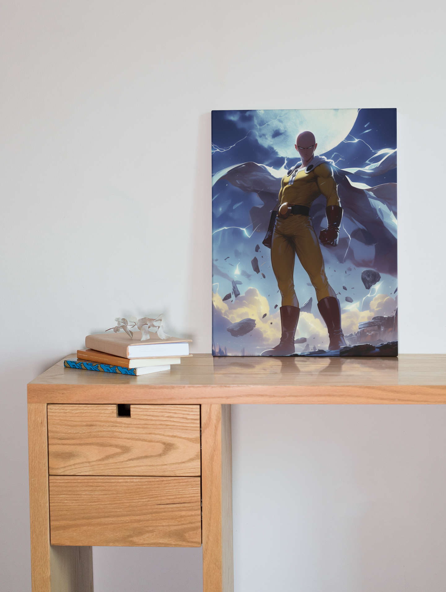 One Punch Man - Saitama - Full Moon - Metal Anime Poster