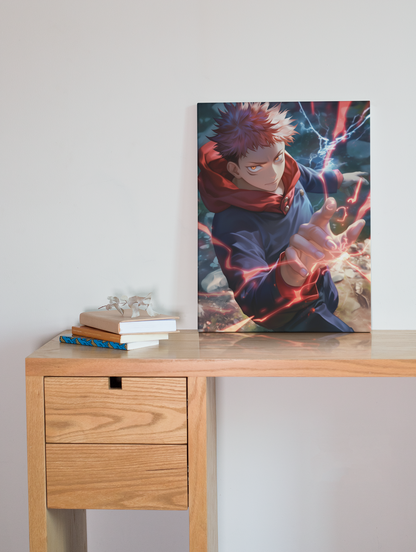 Jujutsu Kaisen - Yuji Itadori - Fighting Stance - Metal Anime Poster