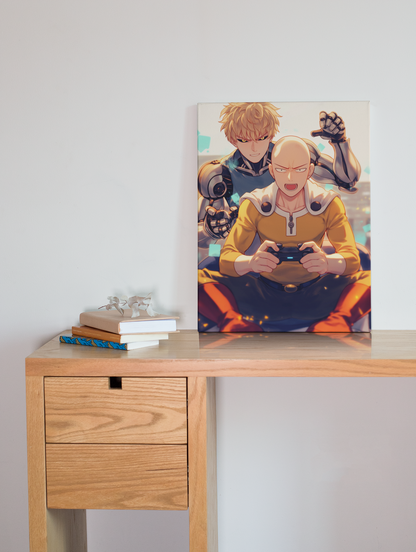 One Punch Man - Genos - Video Game Hero - Metal Anime Poster