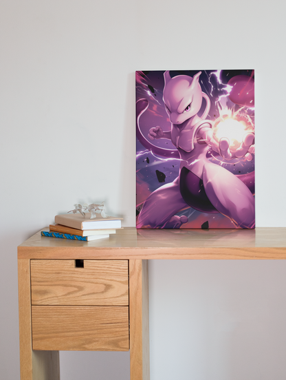 Pokemon - Mewtwo - Energy Ball - Metal Anime Poster