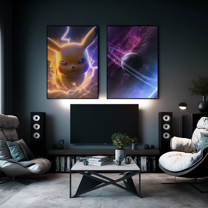 Pokemon - Pikachu - Thunderbolt - Metal Anime Poster