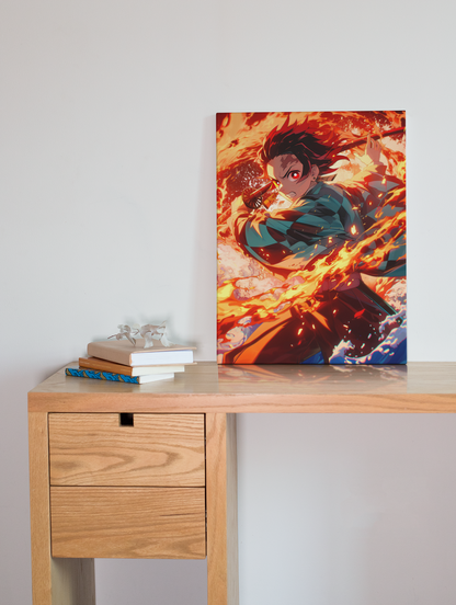 Anime Posters, Anime Metal Posters, Demon Slayer Poster, Nezuko Demon Blood art poster, Tanjiro Poster, Zenitsu Poster, Demon Slayer Metal Poster, custom demon slayer poster, Rengoku fire hashira poster