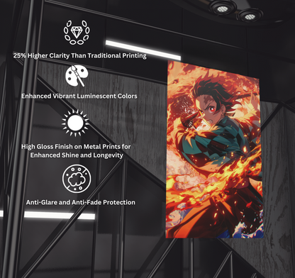 Anime Posters, Anime Metal Posters, Demon Slayer Poster, Nezuko Demon Blood art poster, Tanjiro Poster, Zenitsu Poster, Demon Slayer Metal Poster, custom demon slayer poster, Rengoku fire hashira poster