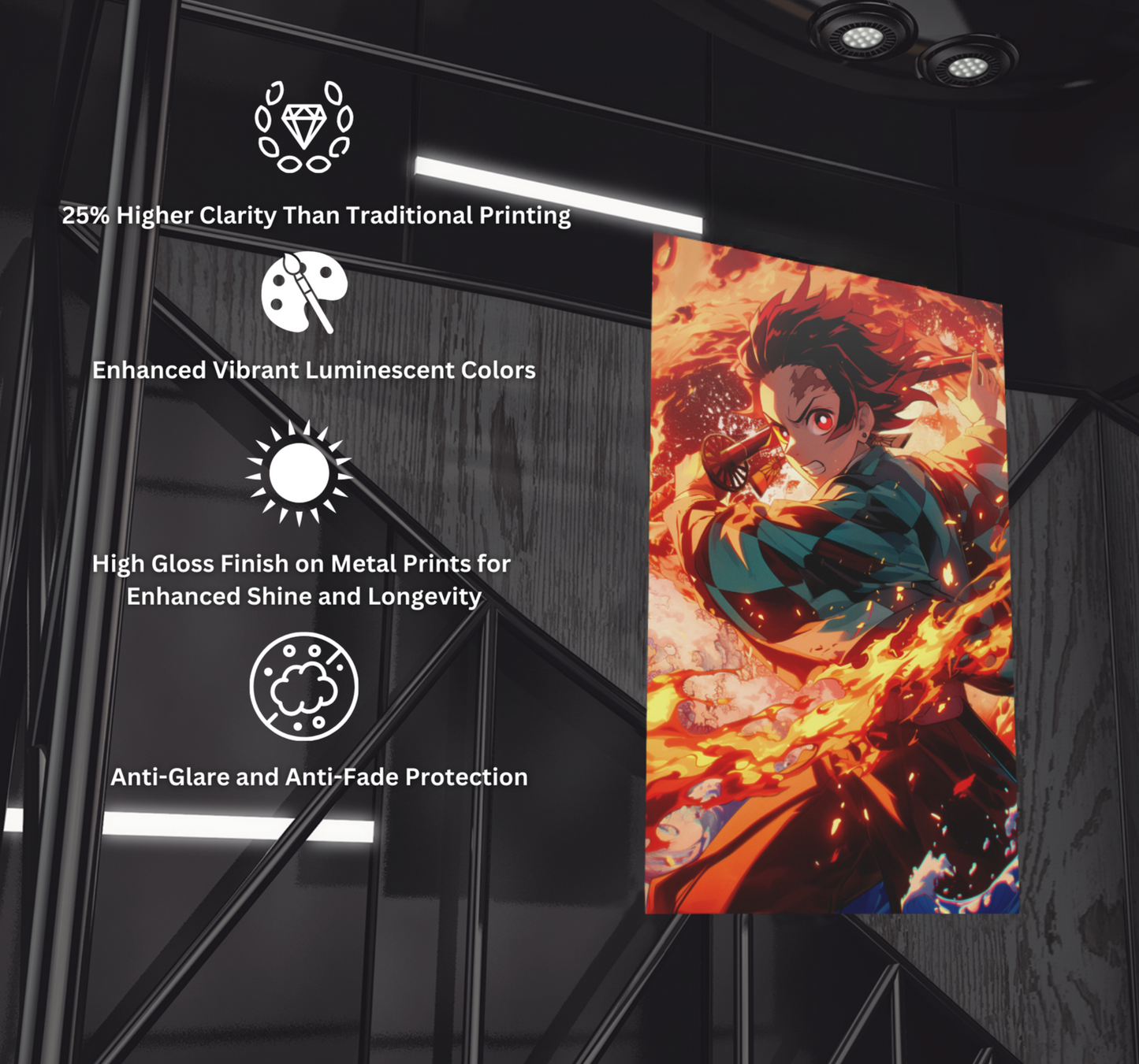 Anime Posters, Anime Metal Posters, Demon Slayer Poster, Nezuko Demon Blood art poster, Tanjiro Poster, Zenitsu Poster, Demon Slayer Metal Poster, custom demon slayer poster, Rengoku fire hashira poster