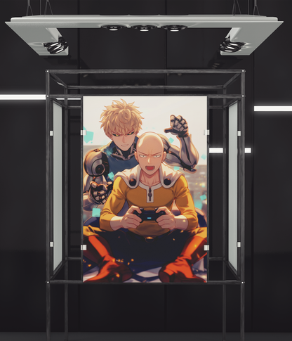 One Punch Man - Genos - Video Game Hero - Metal Anime Poster