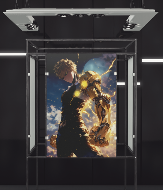 One Punch Man - Genos - Cyborg's Heart - Metal Anime Poster