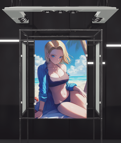 Dragon Ball - Android 18 - Kames House - Metal Anime Poster