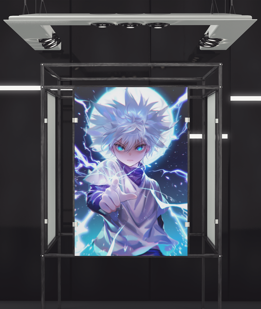 Hunter X Hunter - Killua Zoldyck - Lightning Touch - Metal Anime Poster