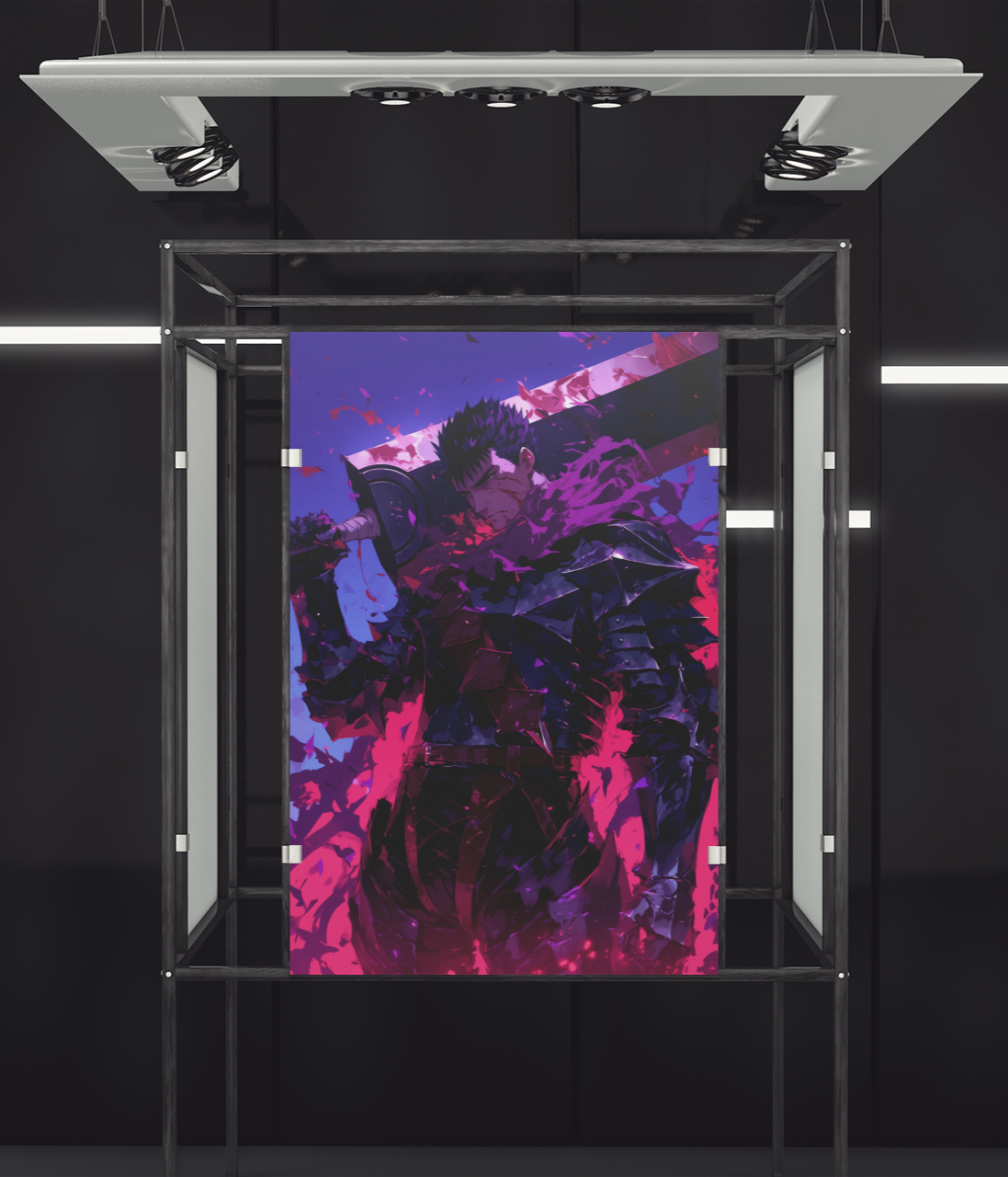 Berserk - Guts - Neon Guts - Metal Anime Poster