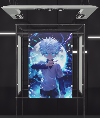 Hunter X Hunter - Killua Zoldyck - Full Moon Gaze - Metal Anime Poster