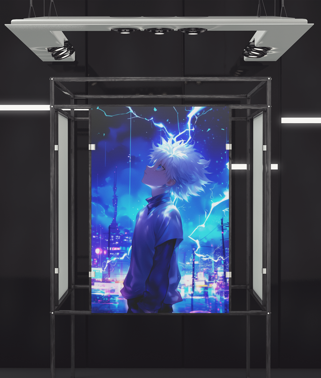 Hunter X Hunter - Killua Zoldyck - CityScape - Metal Anime Poster