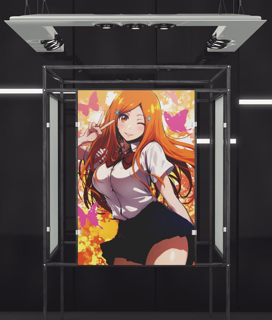 Bleach - Orihime Inoue - High School Pose - Metal Anime Poster