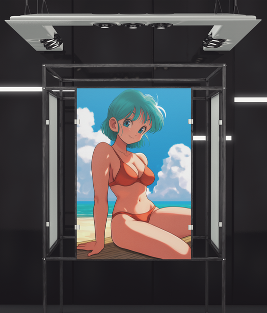 Dragon Ball - Bulma - Beach Days at Kames House - Metal Anime Poster