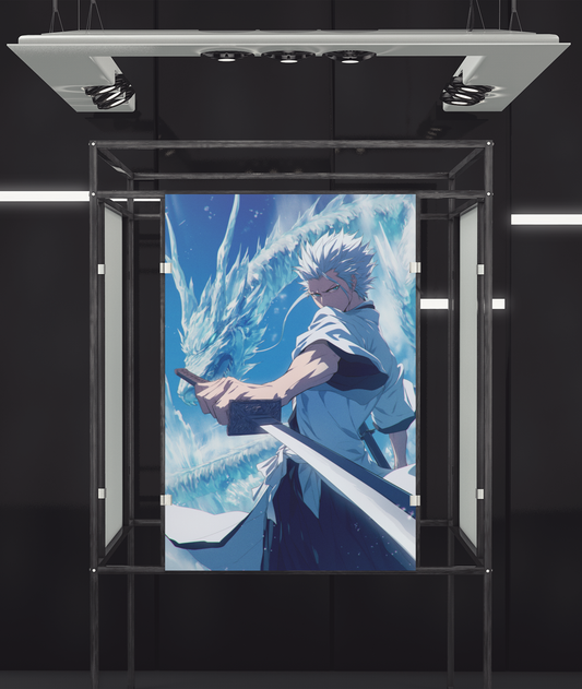 Bleach - Toshiro Hitsugaya - Ice Zanpakuto - Metal Anime Poster