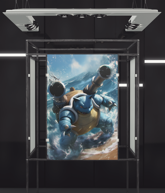 Pokemon - Blastoise - Hydro Cannon - Metal Anime Poster