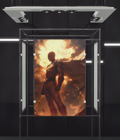 One Punch Man - Saitama  - Enter The Heavens - Metal Anime Poster