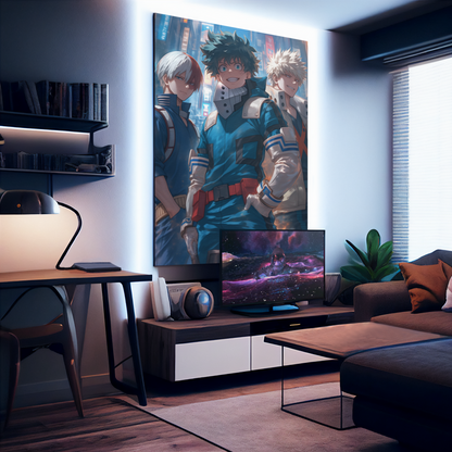 My Hero Academia -  Bakugo, Midoriya, Shoto - Urban Living - Metal Anime Poster