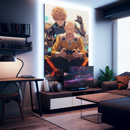 One Punch Man - Genos - Video Game Hero - Metal Anime Poster