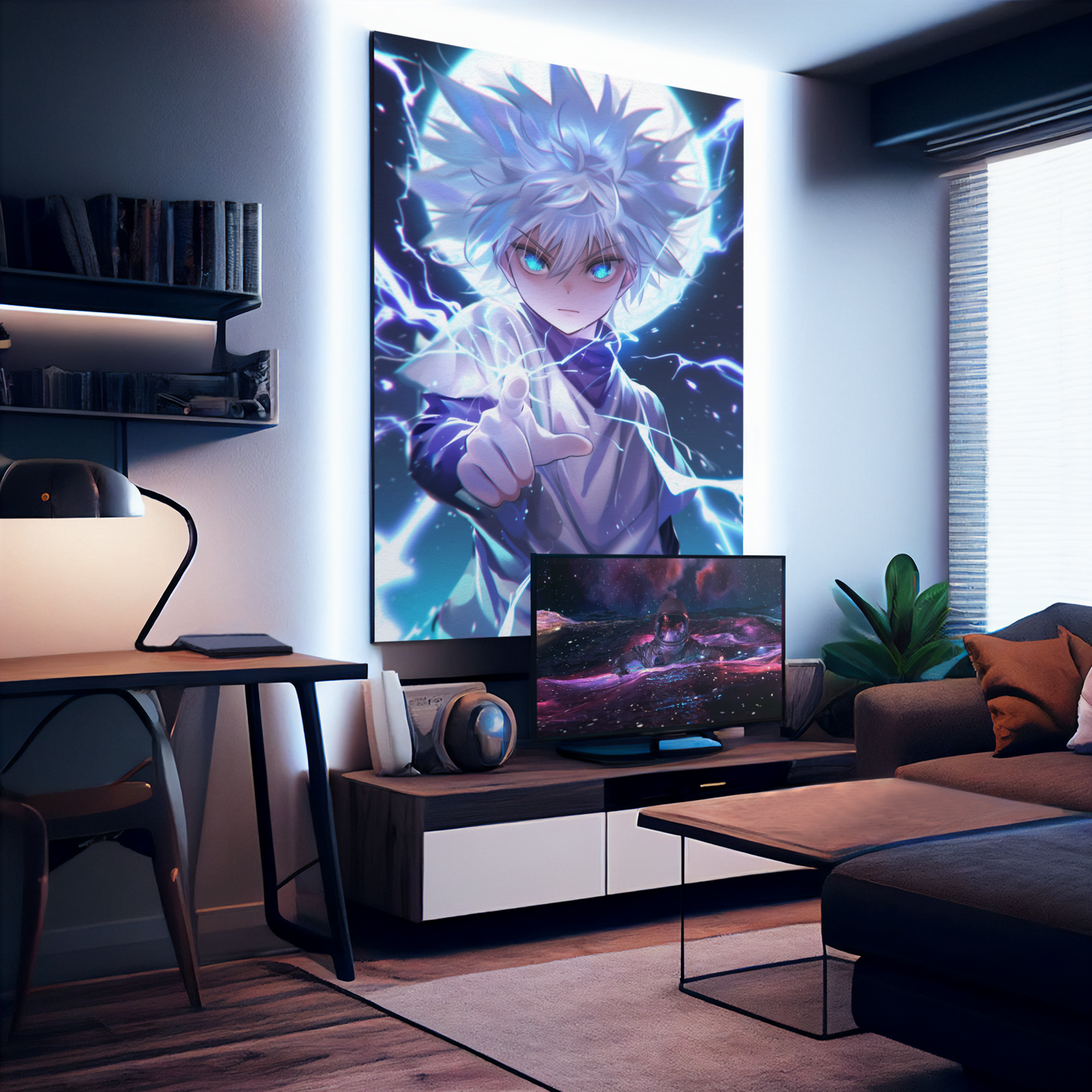 Hunter X Hunter - Killua Zoldyck - Lightning Touch - Metal Anime Poster