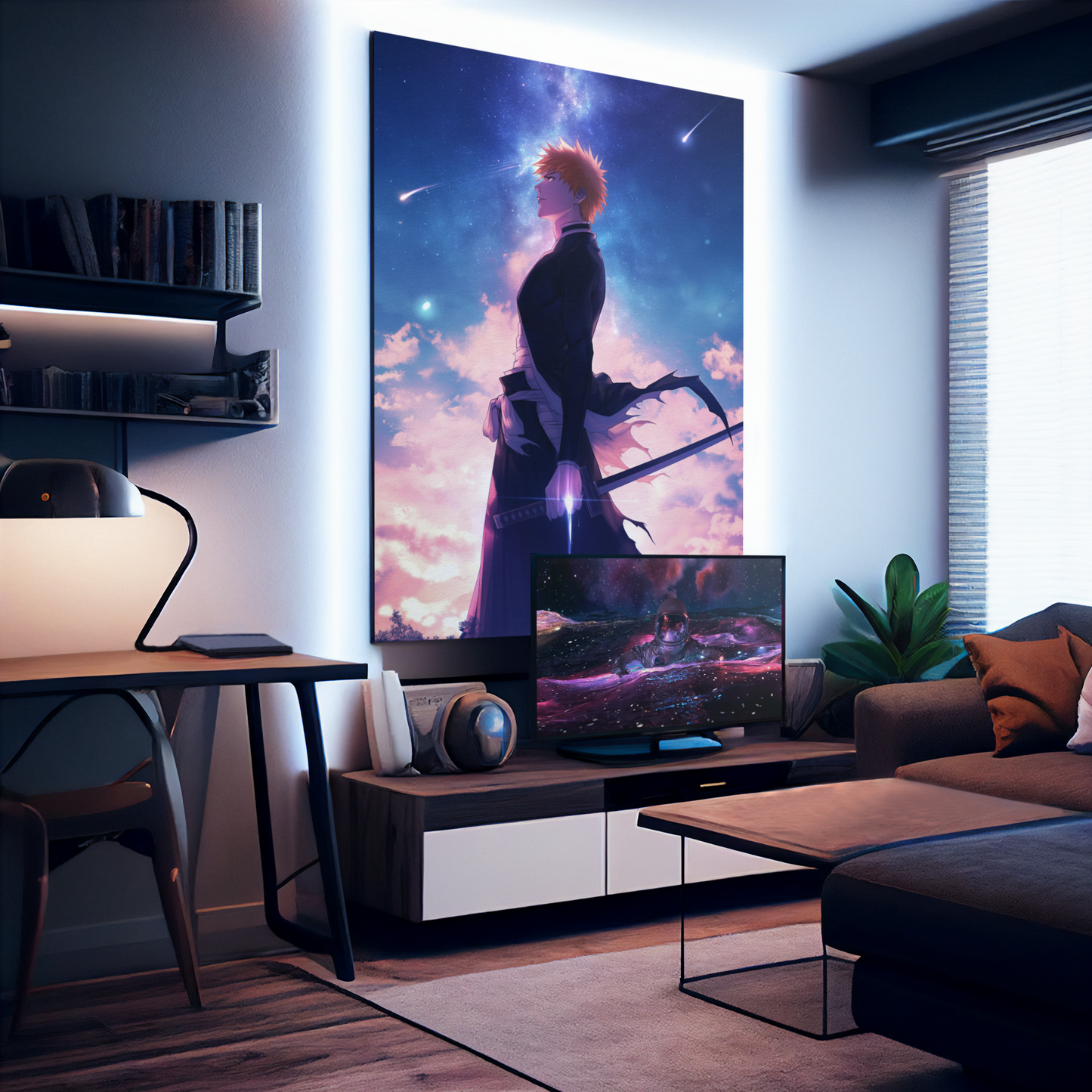 Bleach -  Kurosaki Ichigo - Quincy Light - Metal Anime Poster