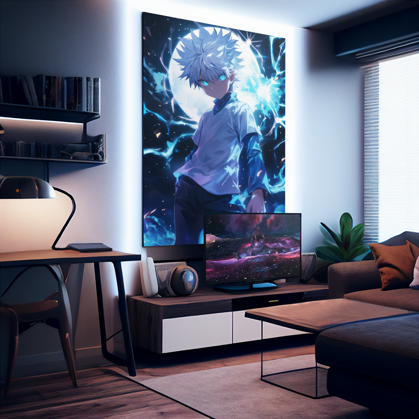 Hunter X Hunter - Killua Zoldyck - Lightning Pose - Metal Anime Poster