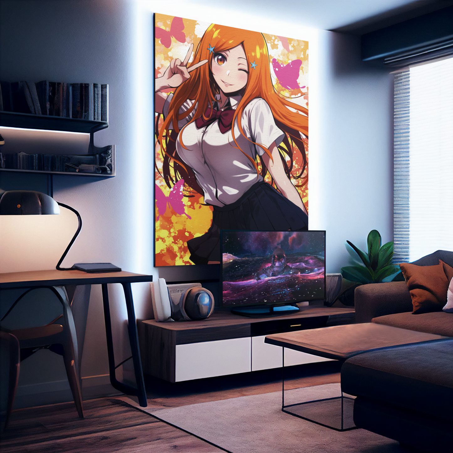 Bleach - Orihime Inoue - High School Pose - Metal Anime Poster