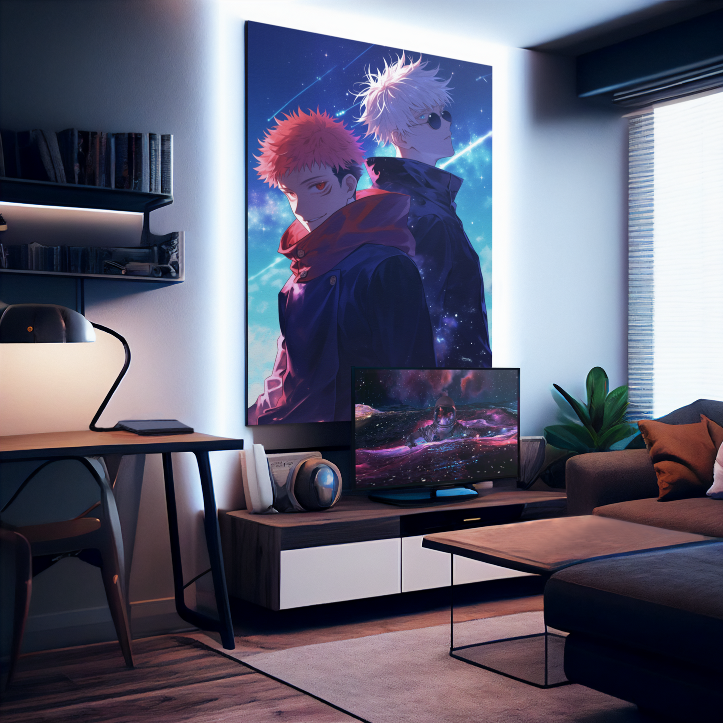 Jujutsu Kaisen - Yuji Itadori x Gojo - Teacher & Student - Metal Anime Poster