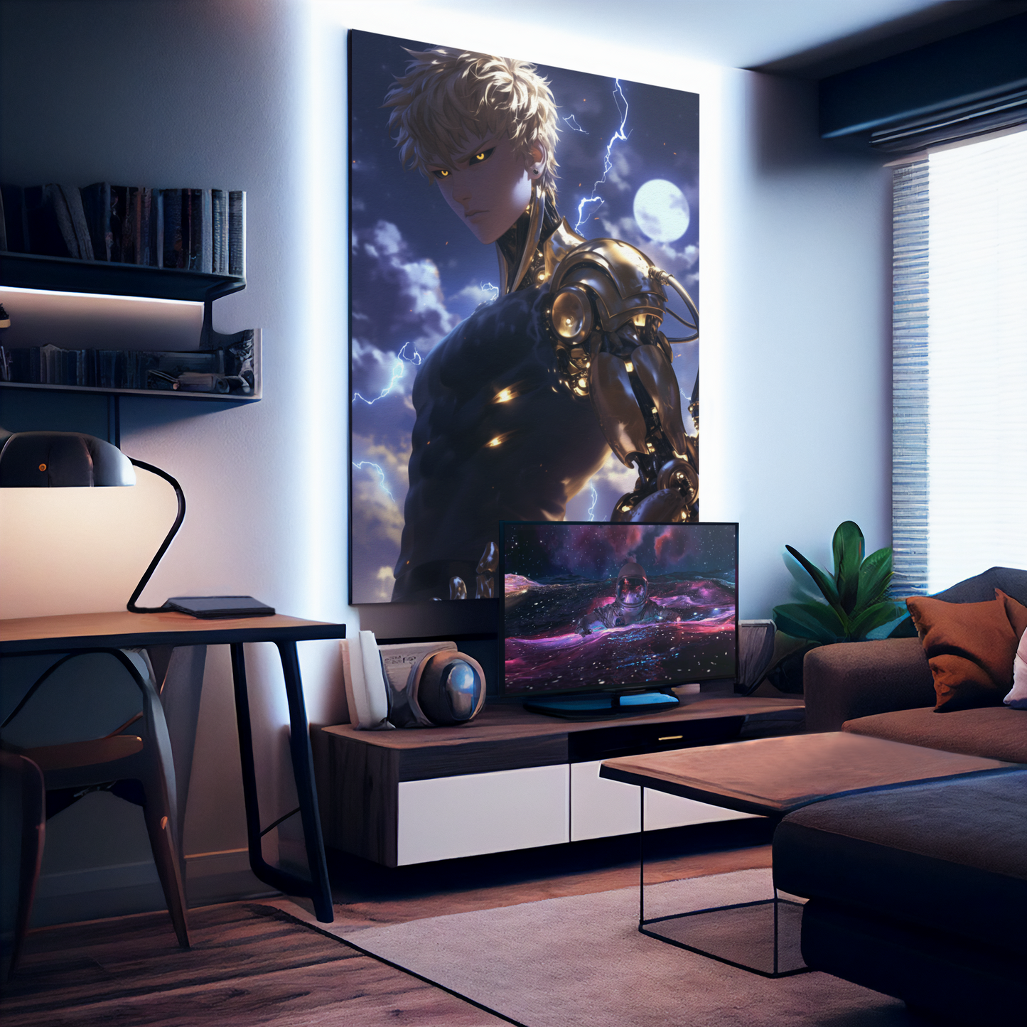 One Punch Man - Genos - Upgrades - Metal Anime Poster