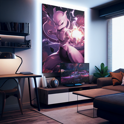 Pokemon - Mewtwo - Energy Ball - Metal Anime Poster